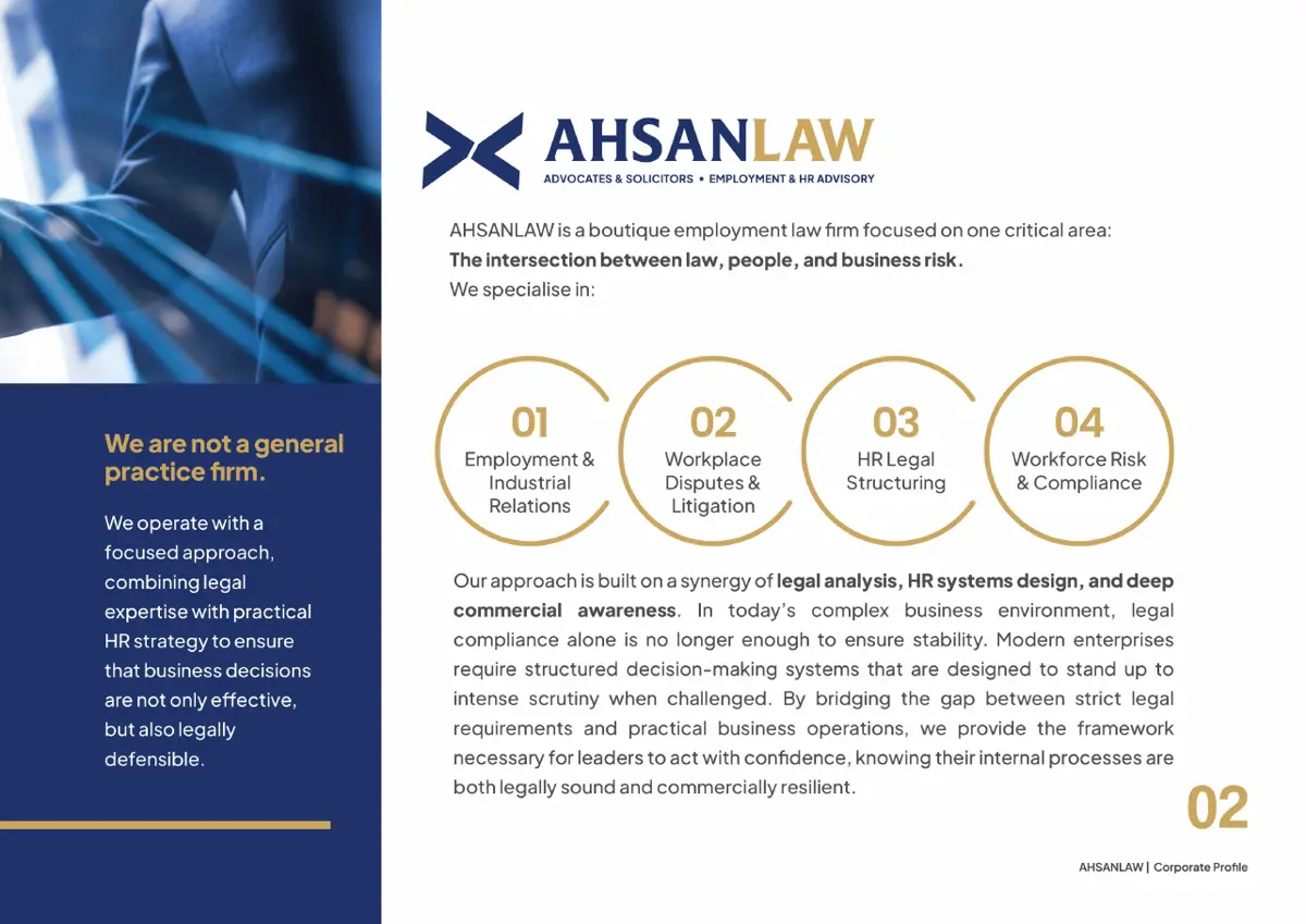Ahsan Law corporate profile, page 5