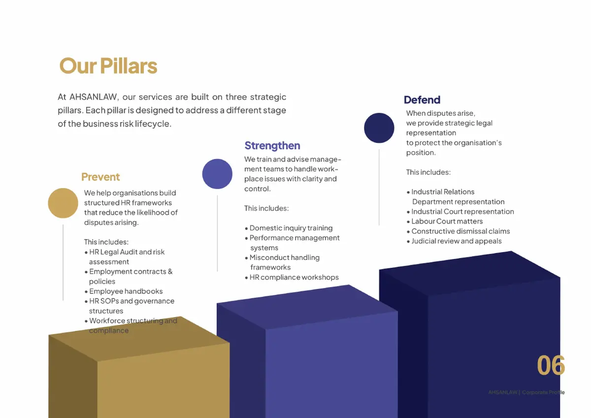Ahsan Law corporate profile, page 9