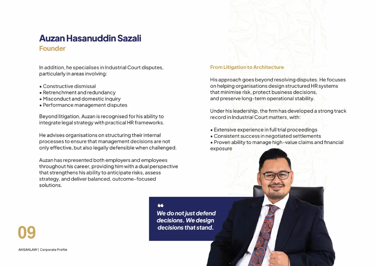 Ahsan Law corporate profile, page 12