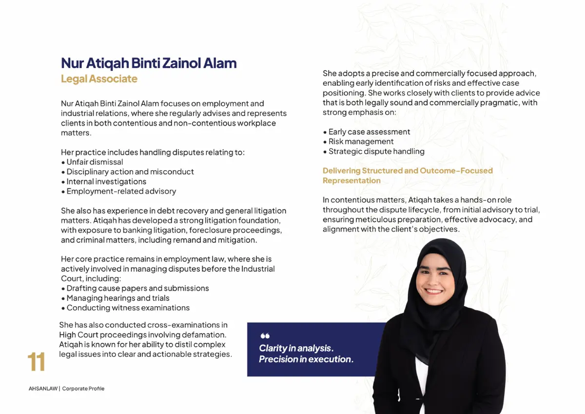 Ahsan Law corporate profile, page 14