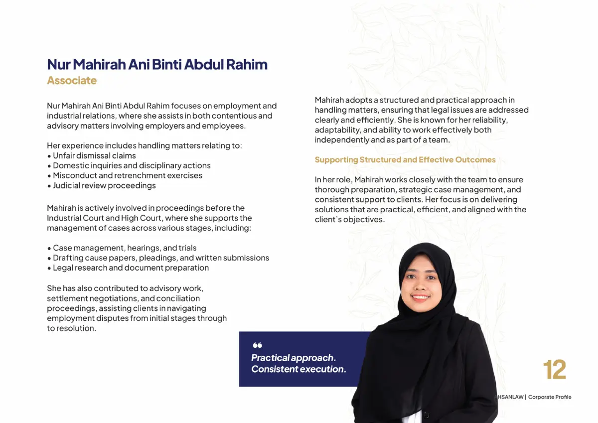 Ahsan Law corporate profile, page 15