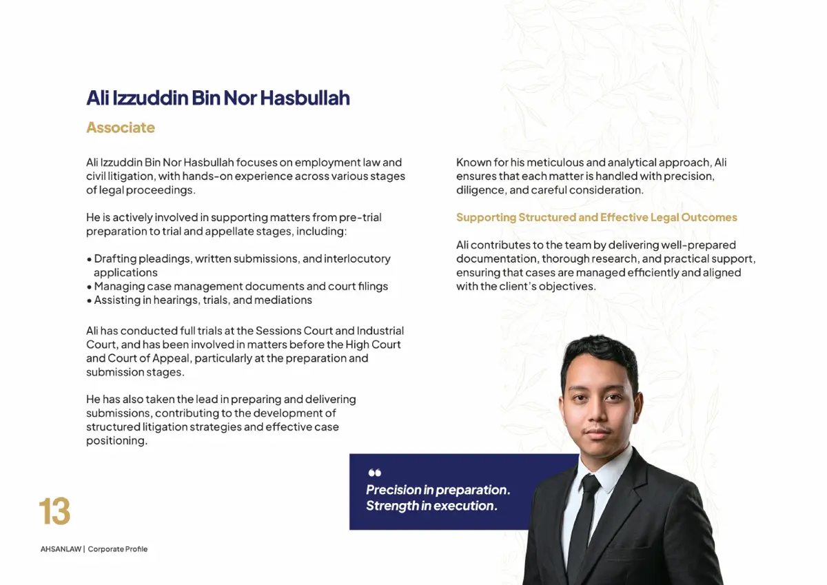 Ahsan Law corporate profile, page 16
