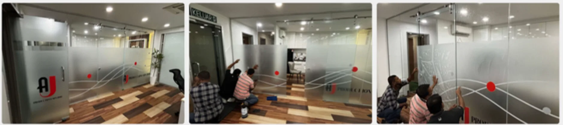 AJ Productions frosted glass wall stickers