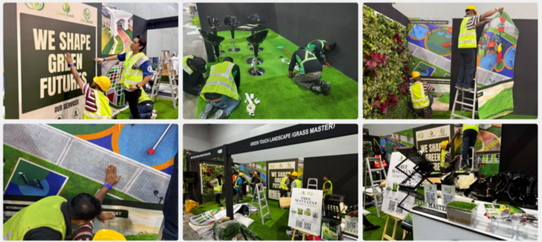 Grassmaster booth wall stickers at Archidex