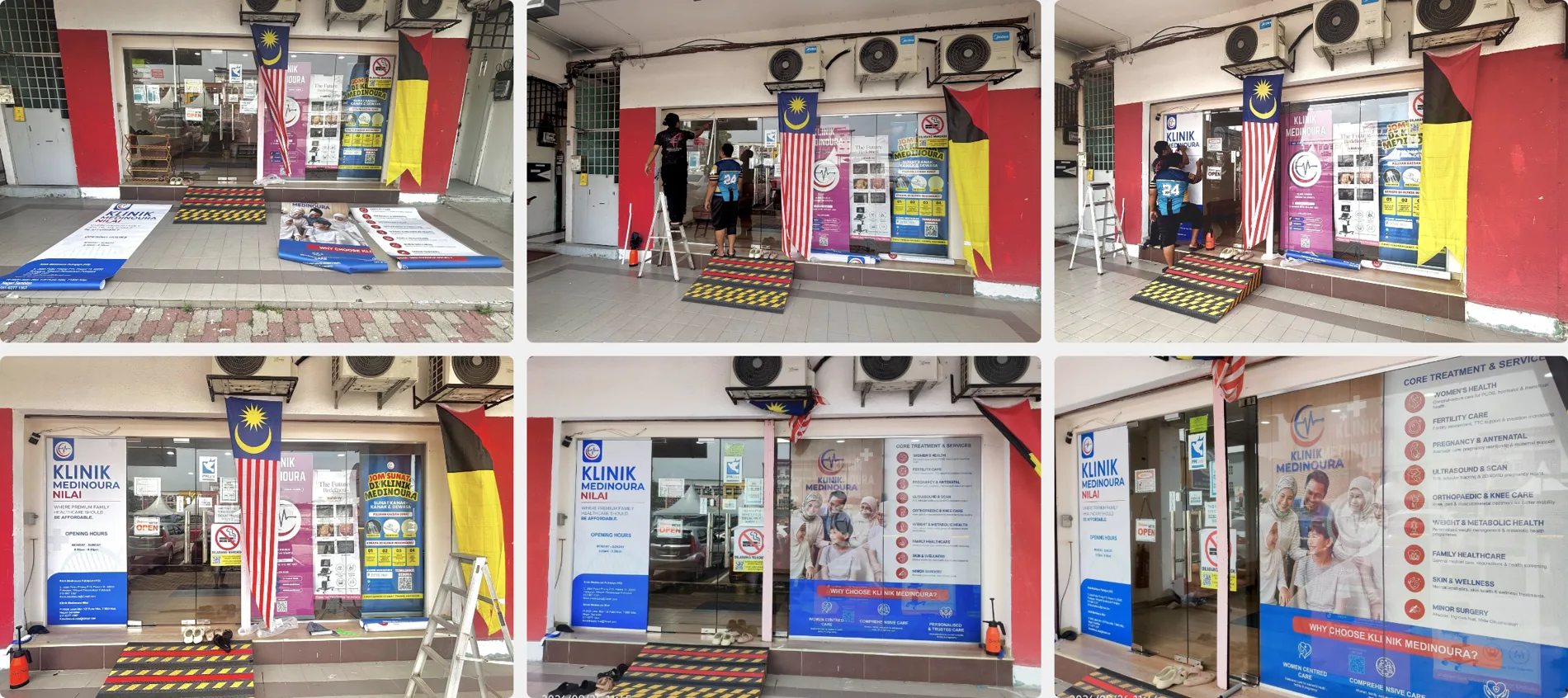 Klinik Medinoura outdoor glass stickers